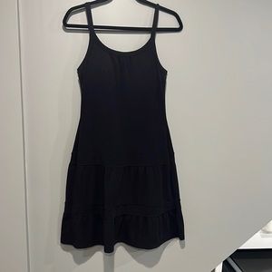 PRANA- Cotton sundress, black, XS, built in shelf bra with removable cups